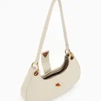 Сумка женская багет TEXTURA на молнии, 30&times;5&times;17 см, молочная