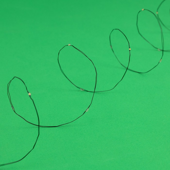 Гирлянда «Нить» 10 м роса, IP44, серебристая нить, 100 LED, свечение тёплое белое, 2 режима, солнечная батарея