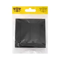 Выключатель проходной TOT Matte Glass, 10 А, 2 клавиши, скрытый монтаж, стеклянная рамка, чёрный