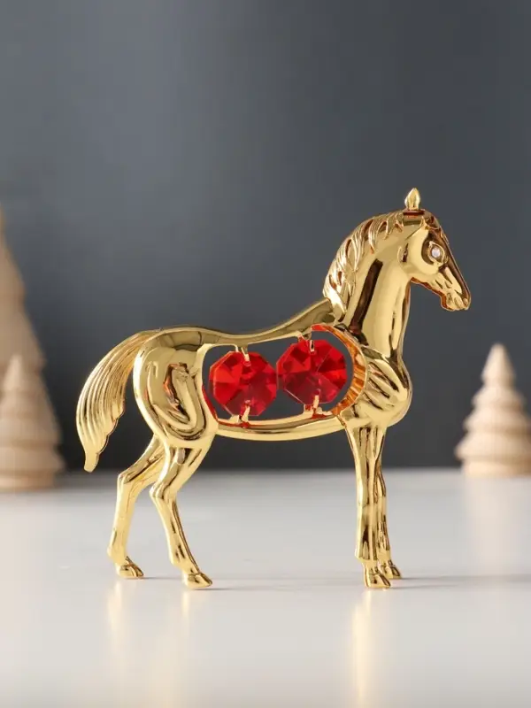 Сувенир  Лошадь с 4-мя красными хрусталиками, 9х3х9 см. Сувенир  Лошадь с 4-мя красными хрусталиками, 9х3х9 см.