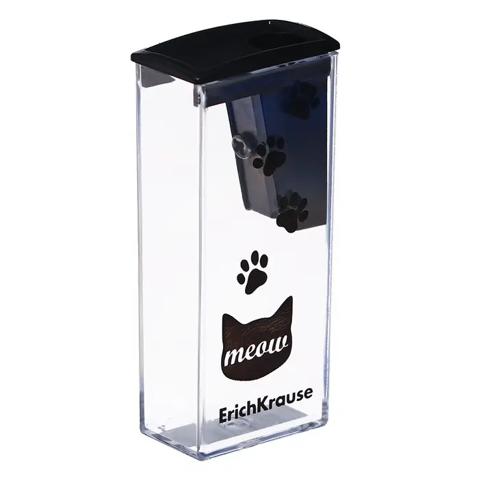 Точилка ErichKrause. City Meow, с контейнером, МИКС