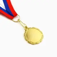 Медаль под нанесение золото 060, d=3.2 см, с лентой