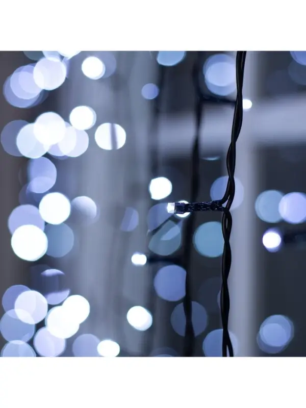 Гирлянда &laquo;Занавес&raquo; 2&times;6 м, IP44, УМС, тёмная нить, 1440 LED, свечение белое, мерцание, 220 В