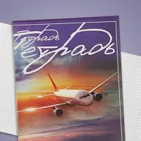 Тетрадь 48 листов в клетку Calligrata «Самолеты», обложка мелованный картон, блок №2, белизна 75% (серые листы), МИКС
