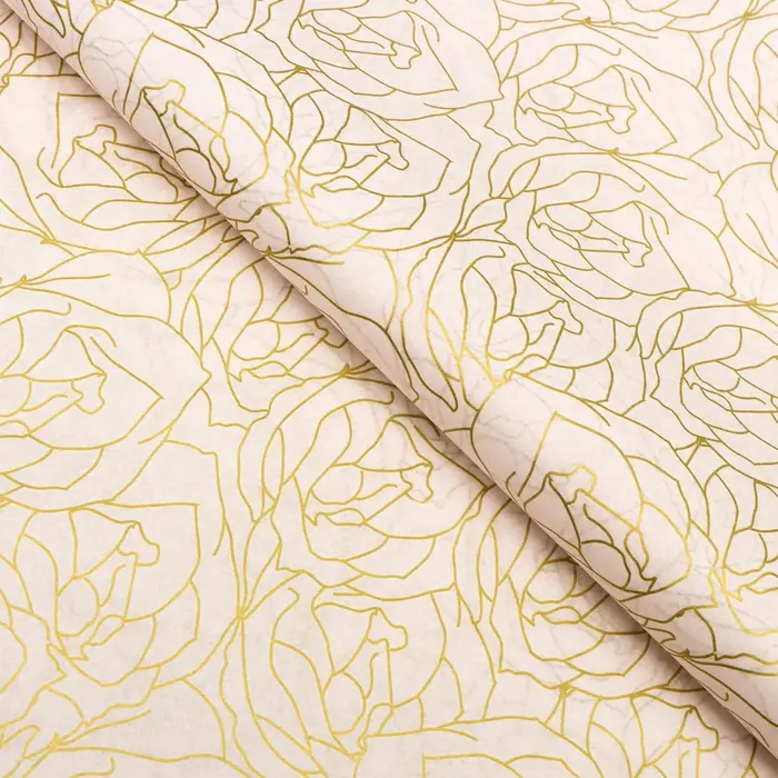 Бумага упаковочная тишью, «Цветы», 50 см × 70 см 17 грамм, розовая