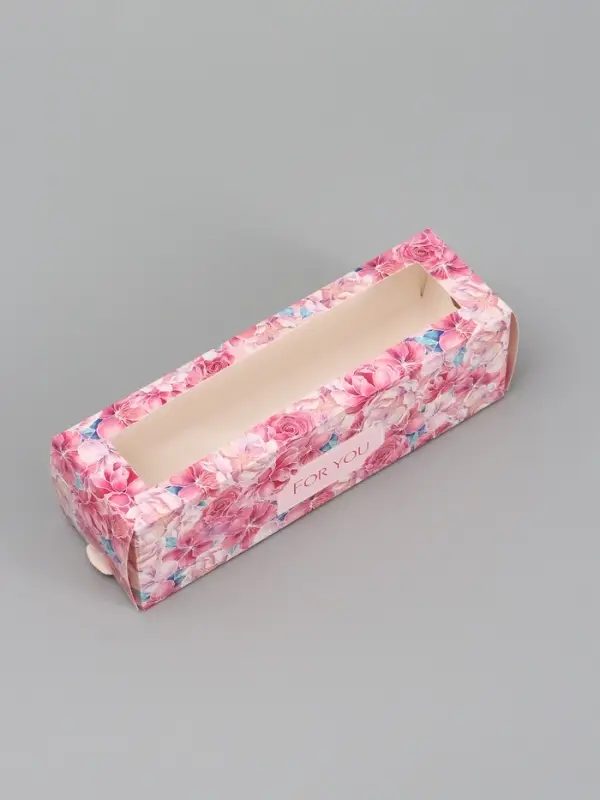 Коробка подарочная для макарун &laquo;Для тебя&raquo;, 18&times;5.5&times;5.5 см