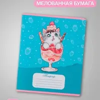 Комплект тетрадей из 10 штук, 18 листов в линию Calligrata "Котятки", обложка мелованная бумага, ВД-лак, блок №2, белизна 75% (серые листы), 5 видов по 2 штуки