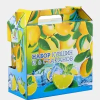 Набор питьевой &laquo;Лимон&raquo;, стеклянный, кувшин+6 стаканов, 1500/230 мл