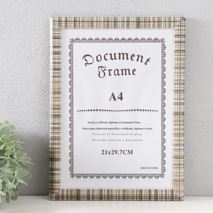 Фоторамка МДФ формат А4 Фоторамка МДФ формат А4 "Шотландская клетка на бежевом" 1,5х24х32,7 см
