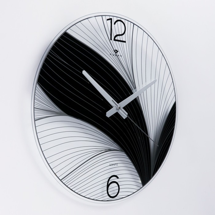 Часы настенные, интерьерные Часы настенные, интерьерные "Черный лотос", бесшумные, d-39 см
