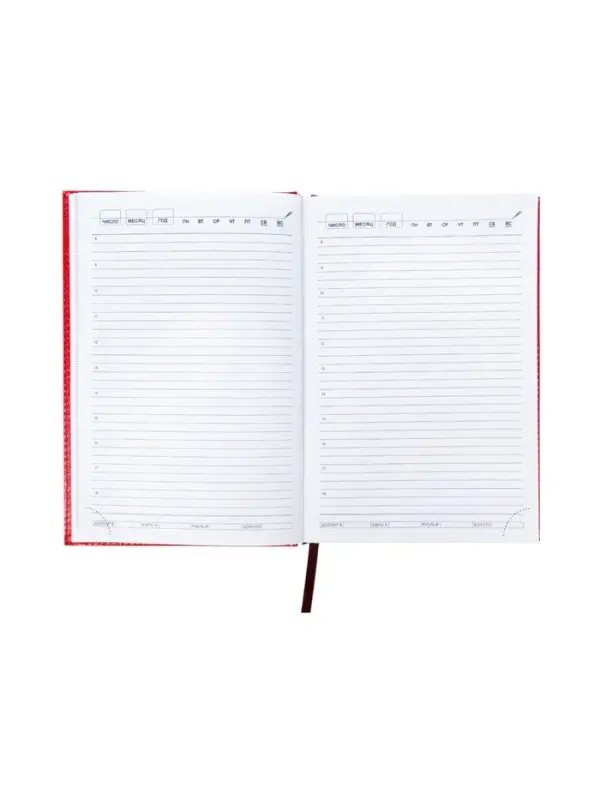 Ежедневник недатир А5 160л Небраска красный