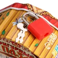 Фигурный пазл в металлической копилке с замочком "Теремок", 40 деталей