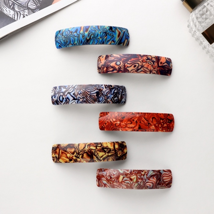 Заколка-автомат для волос Заколка-автомат для волос "Сильва" янтарный принт, 9 см, микс