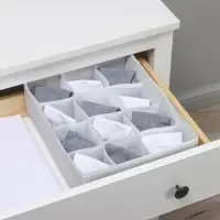 Органайзер для хранения белья LaDо́m, 12 ячеек, 32&times;24&times;12 см, серый