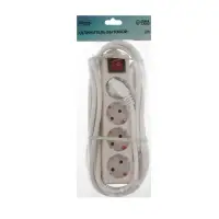 Удлинитель Luazon Lighting, 4 розетки, 5 м, 16 А, 3500 Вт, 3&times;1.5 мм2, с заземлением, с выключателем,