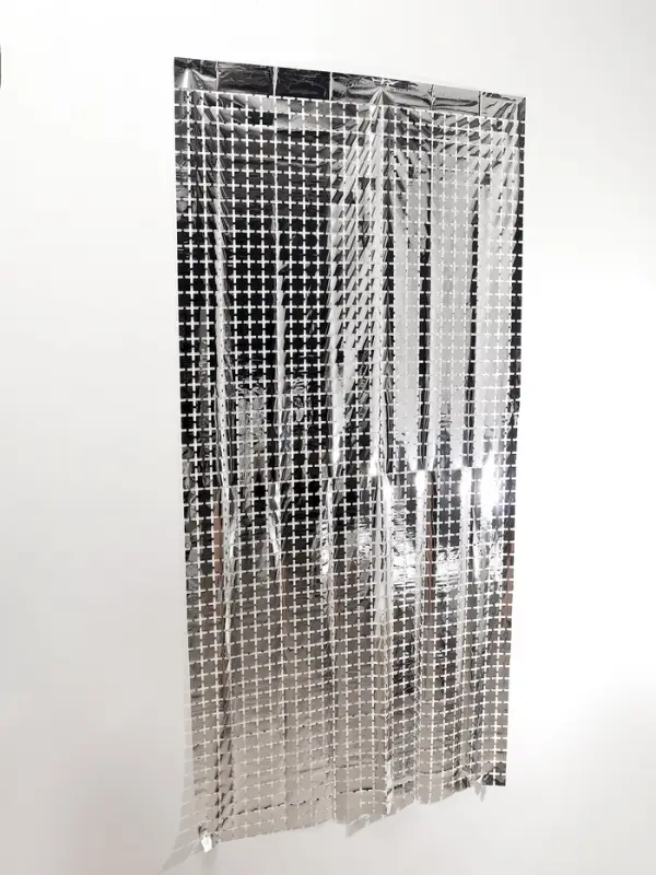 Занавес для фотозоны &laquo;Квадраты&raquo; цвет серебро 1*2 м