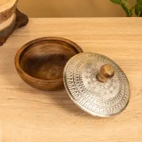 Сахарница "Алюм" 15х15х11 см, алюминий, дерево Сахарница "Алюм" 15х15х11 см, алюминий, дерево