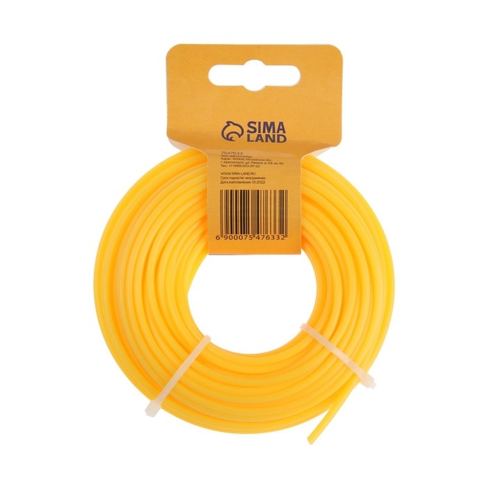 Леска для триммера ТУНДРА, сечение круг, d=4 мм, 15 м, нейлон Леска для триммера ТУНДРА, сечение круг, d=4 мм, 15 м, нейлон