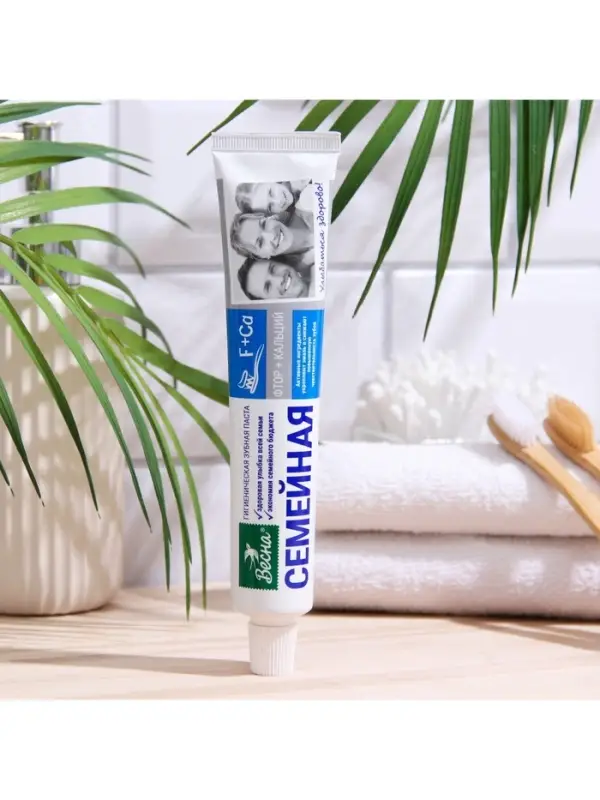 Зубная паста &laquo;Весна&raquo;, фтор + кальций, для всей семьи, 90 г
