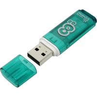Флеш-память Smartbuy Glossy, 8Gb, USB 2.0, зел, SB8GBGS-G