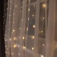 Гирлянда &laquo;Занавес&raquo; 2&times;3 м, роса, IP20, серебристая нить, 450 LED, свечение тёплое белое, 8 режимов, 220 В