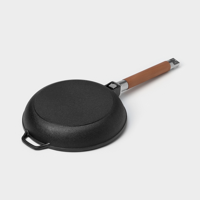 Сковорода чугунная Wild Kitchen, d=22 см, съёмная ручка, индукция Сковорода чугунная Wild Kitchen, d=22 см, съёмная ручка, индукция