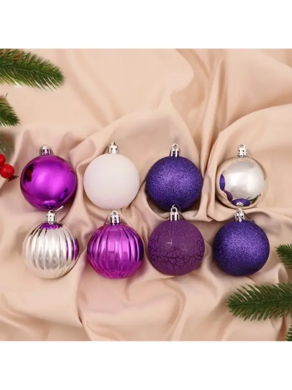 Ёлочные игрушки &laquo;Джина&raquo;, шары новогодние, d=6 см, набор 8 шт., МИКС