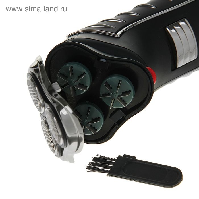 Электробритва Sakura SA-5414BK, АКБ, сеточная, 3 плавающие головки, триммер, чёрная Электробритва Sakura SA-5414BK, АКБ, сеточная, 3 плавающие головки, триммер, чёрная