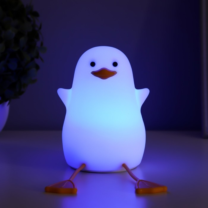 Ночник-мякиш "Уточка" LED USB АКБ бело-желтый 9х9х20 см