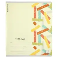 Тетрадь 12 листов в клетку ErichKrause Metrica, 60 г/м&sup2;, обложка мелованный картон, МИКС