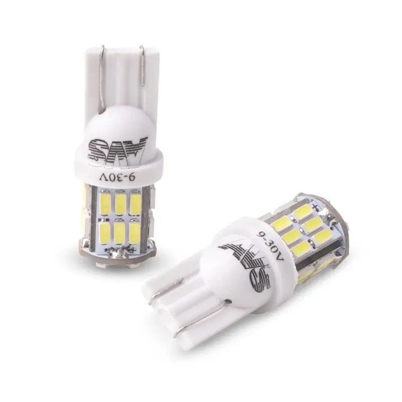 T100 T10/белый/ (W2.1x9.5d) 30SMD 3014 9-30V W5W, коробка 2 шт.