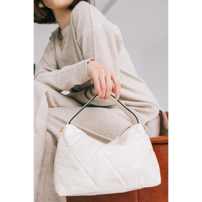 Сумка-багет на молнии, цвет бежевый Сумка-багет на молнии, цвет бежевый