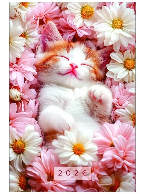 Календарь 2026 перекидной на ригеле А3 «Котики» Календарь 2026 перекидной на ригеле А3 «Котики»