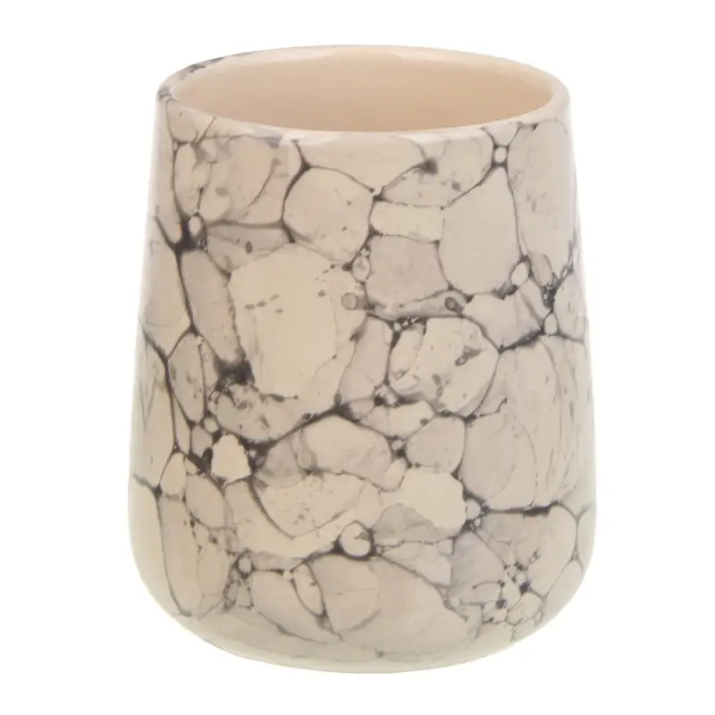 VETTA Стакан для ванной комнаты, 400 мл, 10,5x9x9 см, керамика, "Космос", мрамор молочный