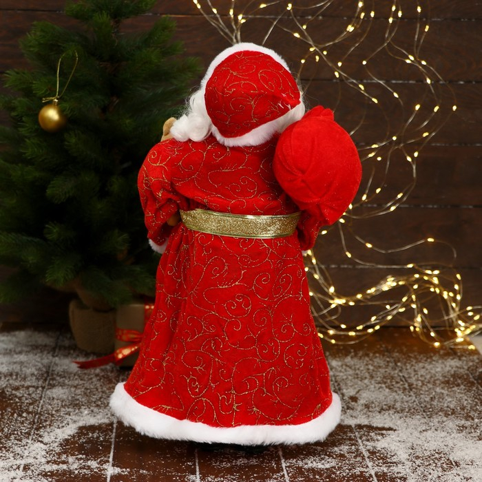 Дед Мороз  Дед Мороз "В красной подпоясанной шубе, с подарками" 45х23 см