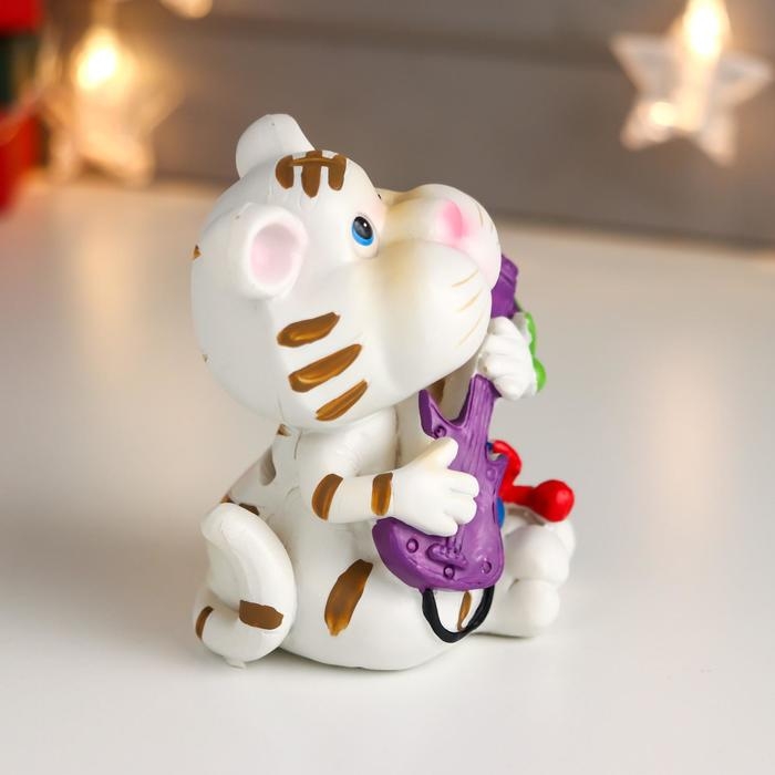Копилка полистоун Копилка полистоун "Кремовый тигра - музыкант" МИКС 11,5х7х8,5 см
