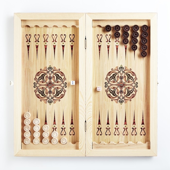 Нарды деревянные большие, настольная игра Нарды деревянные большие, настольная игра "Облачный змей", 40 х 40 см, с шашками