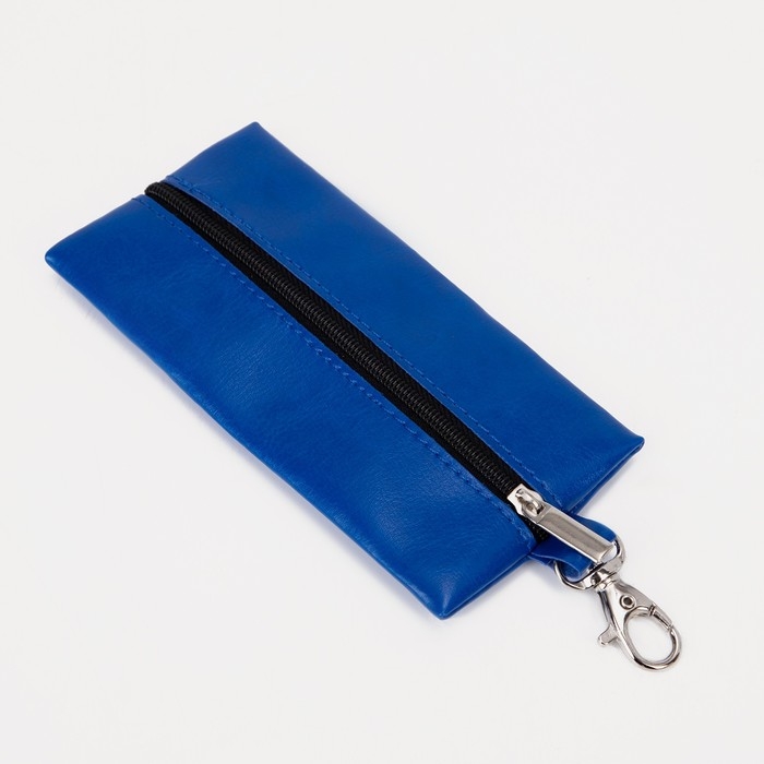 Ключница на молнии, длина 14 см, кольцо, карабин, цвет синий Ключница на молнии, длина 14 см, кольцо, карабин, цвет синий