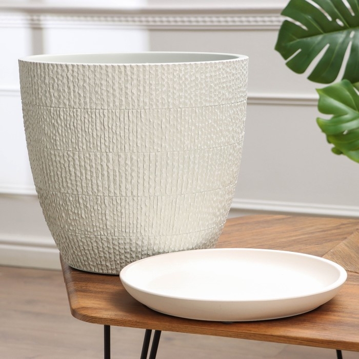 Горшок цветочный Горшок цветочный "Ротанг светло-серый бутон №8", 22 л