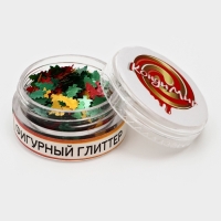 Глиттер пищевой фигурный елки микс