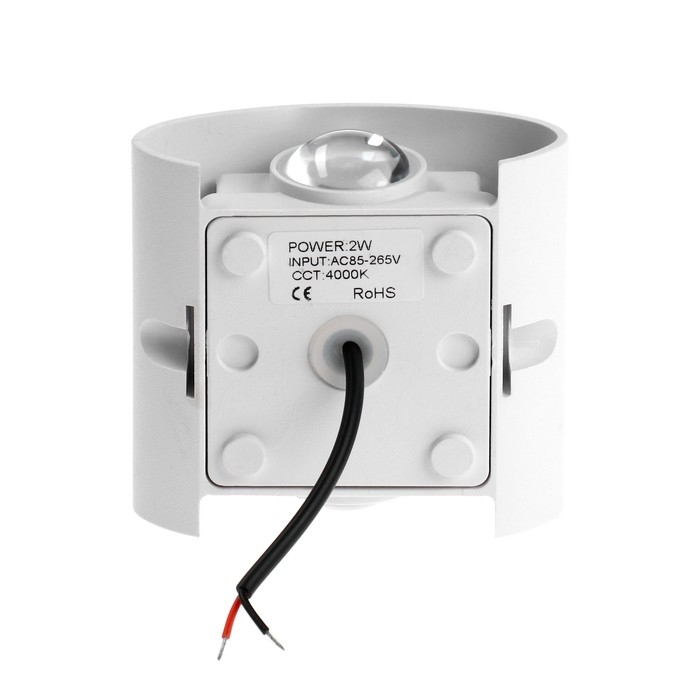 Светильник фасадный «Полусфера», FSD-074, 2 Вт, 4000К, 1 луч, IP65, 220 В, пластик, белый Светильник фасадный «Полусфера», FSD-074, 2 Вт, 4000К, 1 луч, IP65, 220 В, пластик, белый