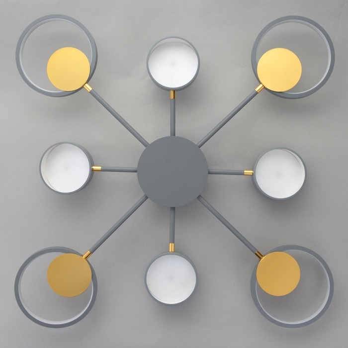 Люстра с ПДУ 2301/8GR LED 160Вт 3000-6000К серый 93х93х8 см BayerLux