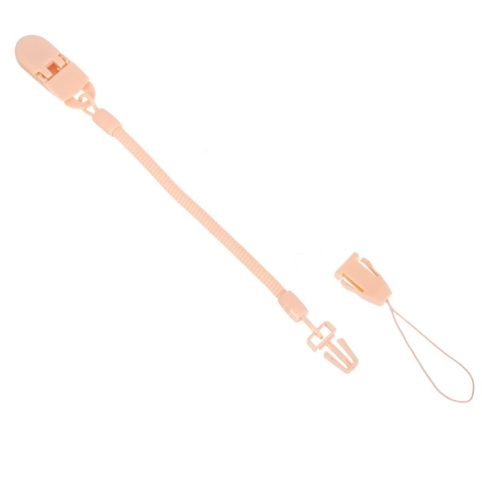 Соска - пустышка ортодонтическая, силикон, +6 мес., с держателем, цвет розовый Соска - пустышка ортодонтическая, силикон, +6 мес., с держателем, цвет розовый