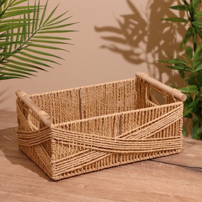 Набор плетёных корзин, 3 шт, 36х31х25 см