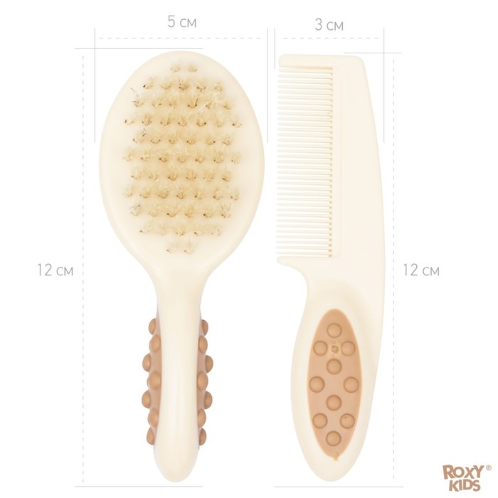 Детская щеточка с расческой, ворс из натуральной щетины Детская щеточка с расческой, ворс из натуральной щетины