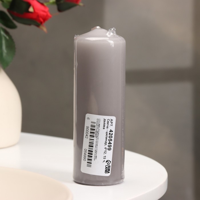 Свеча - цилиндр, 4×12 см, 15 ч, дымка Свеча - цилиндр, 4×12 см, 15 ч, дымка