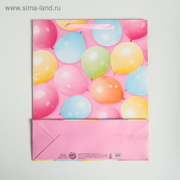 Пакет подарочный ламинированный вертикальный, упаковка, &laquo;С Днём Рождения!&raquo;, L 31 х 40 х 11,5 см