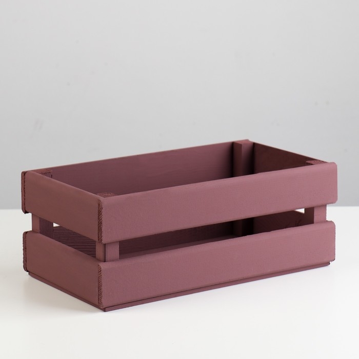 Кашпо деревянное 24.5×13.5×9 см  Кашпо деревянное 24.5×13.5×9 см "Двушка Лайт", двухреечное, бордовый тёмный Дарим Красиво