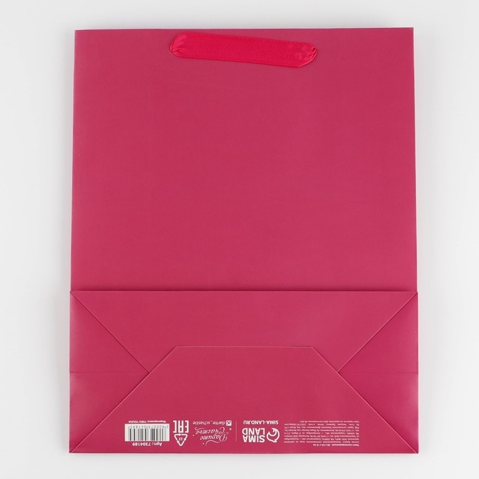 Пакет подарочный ламинированный, упаковка, «Фуксия», M 25.5 х 32 х 9 см Пакет подарочный ламинированный, упаковка, «Фуксия», M 25.5 х 32 х 9 см