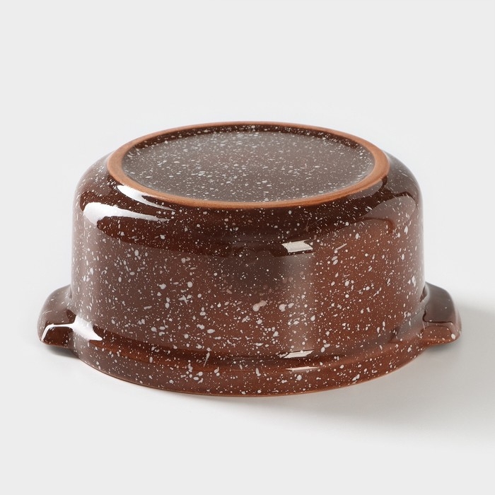 Форма для запекания с ручками «Мрамор», 800 мл, d=15 см, цвет коричневый Форма для запекания с ручками «Мрамор», 800 мл, d=15 см, цвет коричневый